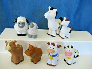 8 Fisher Price Little People Farm Animals,  Cows,  Horses,  Sheep