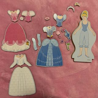 Melissa & Doug Disney Cinderella Magnetic Dress Up Wooden Doll Accessories Girl