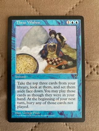 Mtg - Three Wishes Visions,  Light Play Reserved List