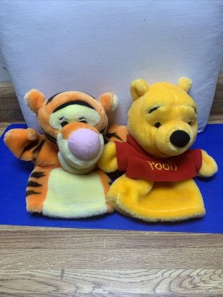 Walt Disney Winnie The Pooh Bear & Tigger Tiger 9 " Plush Stuffed Hand Puppet Toy