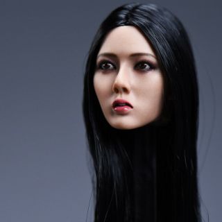 Ymtoys 1/6 Long Black Hair Female Head Carved Model Fit 12 " Action Figure Body
