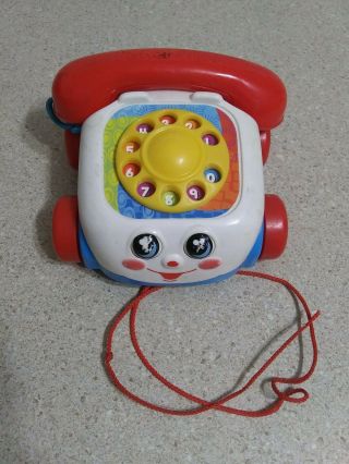 Vintage 2000 Fisher Price Chatter Phone Telephone Pull Toy With Moving Eyes Kids