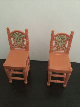 Fisher Price Loving Family Dollhouse Furniture Tall Kitchen Chairs Bar Stools