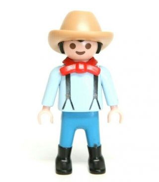 Playmobil Figure Western Farm Ranch Boy Child Suspenders Bow Tie Cowboy Hat 3805