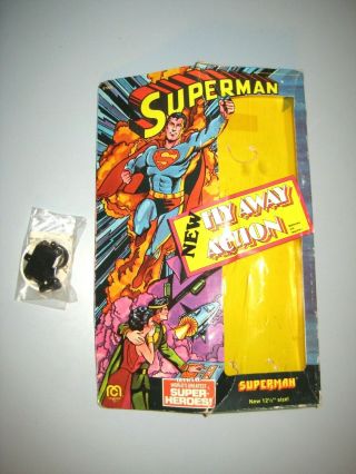 Mego Superman 12 1/2 " Fly Away Action Figure 1977 Vintage Box & Cord No Figure