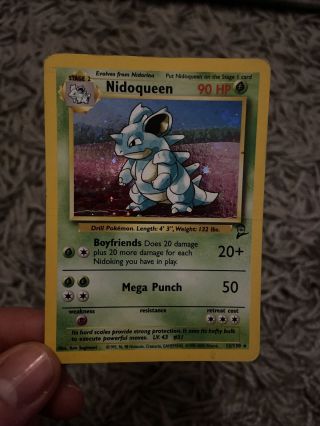 Nidoqueen 12/130 Base Set 2 Rare Pokemon Trading Card Wizards Wotc Holo Shiny