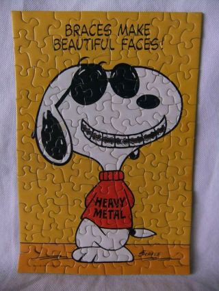 Peanuts Snoopy 1971 Jigsaw Puzzle Heavy Metal Braces Springbok PZL 4731 Schulz 3