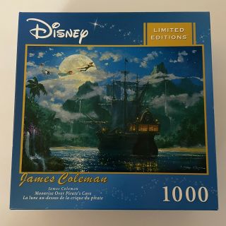 Disney Limited Edition Peter Pan Moonrise Over Pirates Cove 1000pc Puzzle Hook