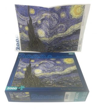 Buffalo 2000 Piece Puzzle The Starry Night By Vincent Van Gogh Plus Grid Sheet