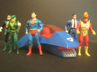 Vintage 1984 Dc Comics Supermobile & 5 Justice League Heroes By Kenner