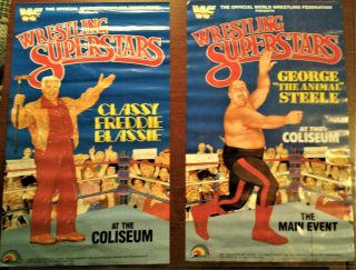 Vintage 1985 Wwf Wrestling Superstars Posters George Steele Freddie Blassie