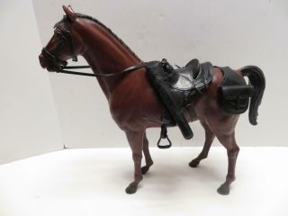 1960s Marx Johnny West Horse Brown Thunderbolt W/ Black Tack Complete (c)