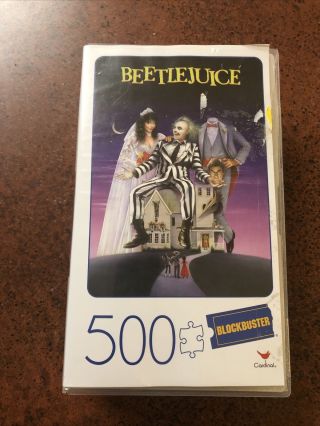 Beetlejuice Movie 500 Piece Puzzle In Plastic Retro Blockbuster Vhs Case