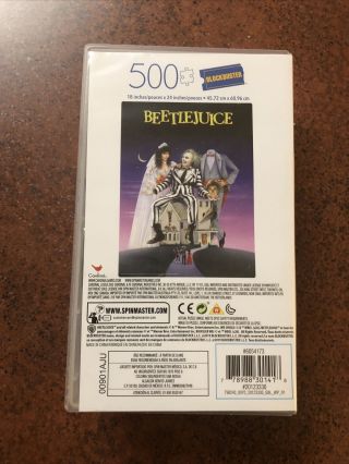 BEETLEJUICE Movie 500 Piece Puzzle in Plastic Retro Blockbuster VHS Case 3