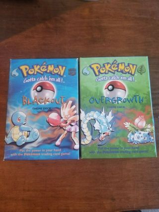 2 Pokemon Theme Deck Empty Boxes - Blackout,  And Overgrowth - No Cards