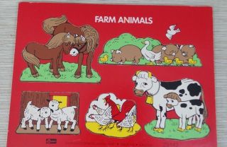 Wood Puzzle Farm Animal 5 Piece 2 - 4 Years Bemiss Jason 29143 Preschool