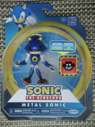 Jakks Go Sega Metal Sonic With Trap Spring Action Figure 4 " Series Moc