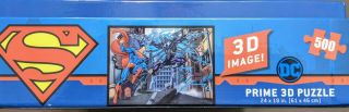 DC Comics Superman Prime 3D 500 Piece Jigsaw Puzzle With 3D Image on Box 24 X 18 3
