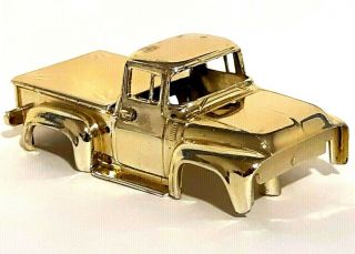 Vintage Afx Test Shot 56 Ford Pick - Up Gold Chrome Plated Rare Aurora Ho Slot Car