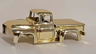 Vintage AFX TEST SHOT 56 Ford Pick - up GOLD CHROME PLATED Rare Aurora HO Slot car 6