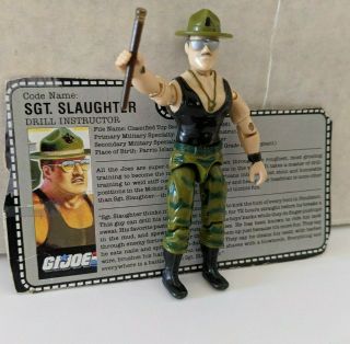 Vintage Gi Joe Arah 1986 Sgt.  Slaughter 100 Complete Minty W Baton,  Fc