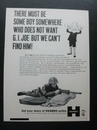Rare Vtg 1965 Dealer Ad - Hasbro G.  I.  Joe Action Figure Doll