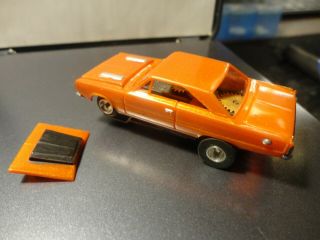 Vintage Aurora Tjet Ho Slot Car Gtx Model Motoring Body Orange