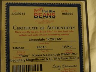 Authenticated Ty Beanie Baby 1ST GEN CHOCOLATE 