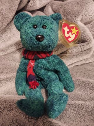 Rare Ty Beanie Babies " Wallace " The Bear With Errors.  Single Tush Tag