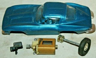 1963 Vintage Eldon 1093 Chevy Corvette Stingray Slot Car Body & Parts 1/32