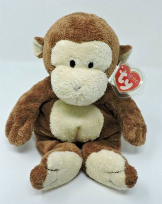 Ty Pluffies Dangles Monkey Brown Tylux Plush Soft Toy 2002 Chimp Ape