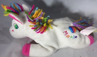 Lisa Frank Markie Rainbow Unicorn Vintage Plush Beanbag Beanie Toy 1998