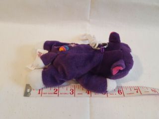 Lisa Frank PLAYTIME CAT PLUSH Purple Beanie w/Heart KEYRING 3