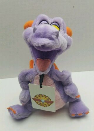 Rare Walt Disney World Epcot Figment The Purple Dragon 9 " Plush Bean Bag Toy