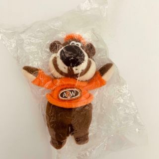 Vintage A&w Root Beer Teddy Bear With Orange Sweater With Embroider Logo