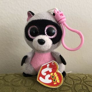 Ty Beanie Boos - Rocco The Raccoon (key Clip - 3 Inch) - With Tags