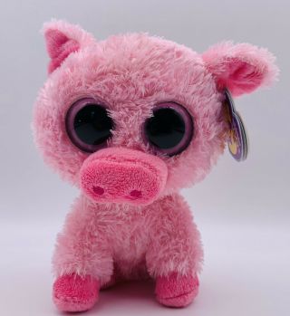 Ty Corky Pink Pig Beanie Boo 6” Retired Purple Tag 2012