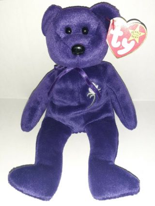 Very Rare 1st Edition Ppe Princess (diana) Memorial Bear 1997 Ty Beanie Baby