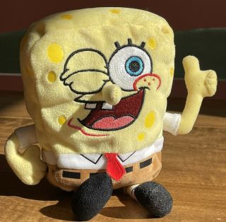 2004 Ty Beanie Baby Spongebob Squarepants Winking Thumbs Up Plush