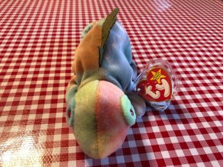Iggy The Iguana Beanie Baby 1997 Tie Dye Rare With Errors Pe Pellets Tag Foot