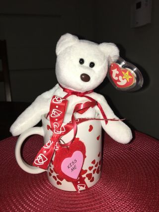 Ty Beanie Baby “valentino” Bear 1994 Brown Nose.  1993 Tush Tag Errors,  More