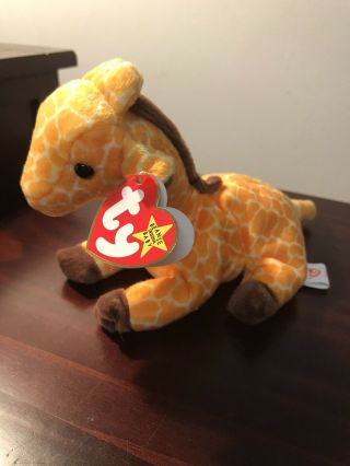 Ty 1995 Twigs The Giraffe Beanie Baby With Tags Pvc Pellets