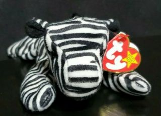 Ty Beanie Babies 1995 Ziggy The Zebra Plush Stuffed Animal Retired "