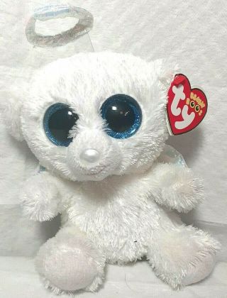 Ty Beanie Boos Rare Halo The Angel Bear Retired With Tag Cute Guc