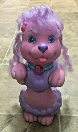 Vintage Shampoodle Hasbro 1991 Pink Purple Bath Toy 12 Inch Tall Poodle Dog