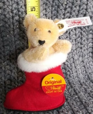 Steiff Jointed Bear In Boot 670138 Limited Edition 555 Of 5000 Made In Germany