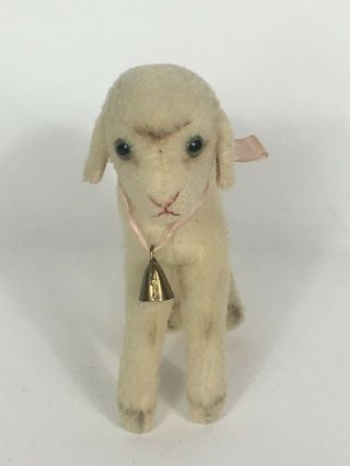 Vintage Steiff " Lamby " Wool Plush Lamb Stuffed Animal