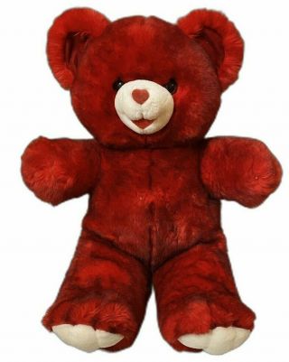 2002 Dan Dee Red Plush Stuffed Animal Bear Sweetheart Teddy Bear Red Black Tips