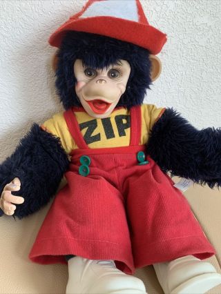 Vintage Rushton Co Zip Zippy The Chimp Monkey Rubber Face 16”