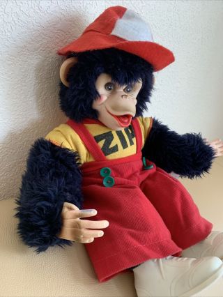 Vintage Rushton Co Zip Zippy the Chimp Monkey Rubber Face 16” 2